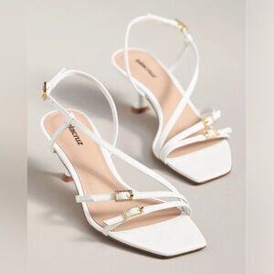 Anthropologie Lola Cruz Asymmetrical Buckle Heels